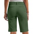 thumbnail image 2 of RYRJJ Bermuda Shorts for Women Summer High Waisted Trendy Chino Shorts Plus Size Casual Straight Leg Pull On Flat Front Shorts(Green,L), 2 of 8