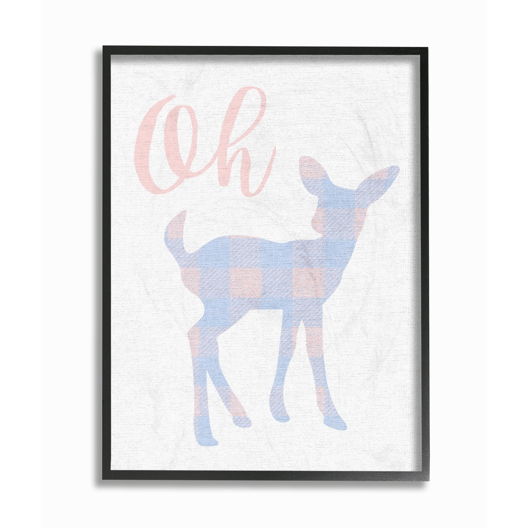 Stupell Oh Deer Plaid Cutout Framed Giclee Art 11 x 14