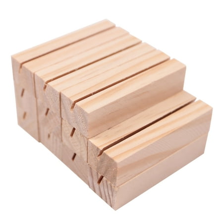

20 Pieces Wood Place Card Holders Wooden Table Number Holder Memo Stand Clamps Stand Card Desktop Message Crafts for Wedding Dinner Party Decoration