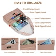 thumbnail image 3 of URSOFINE Quilted PU Leather Crossbody Bag for Women - Multi-Pocket Shoulder Bag with Adjustable Geometric Strap, 3 of 8