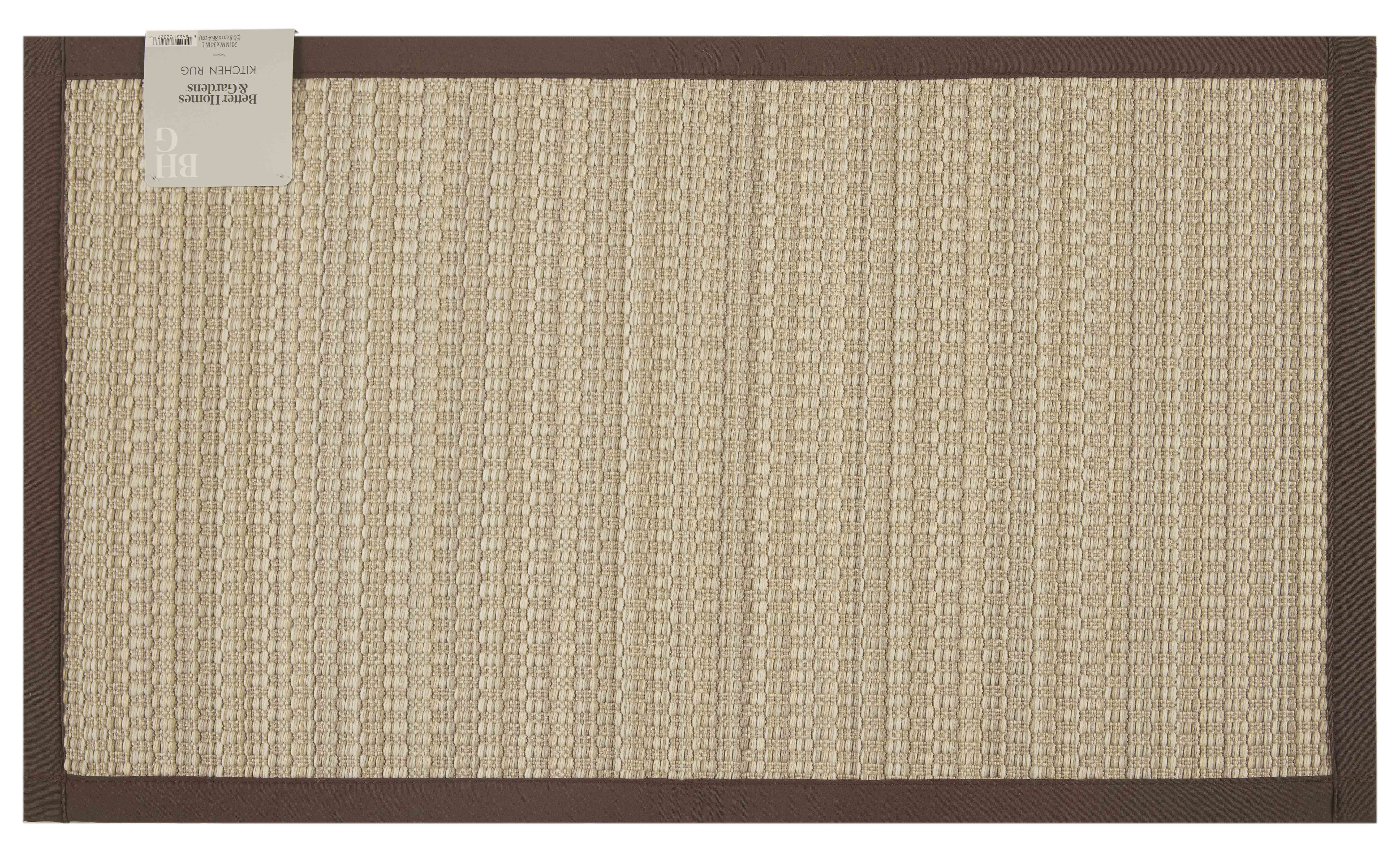 (2 pack) Better Homes & Gardens Brown Woven Polypropylene 20" x 34" Indoor Kitchen Rug