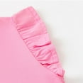 thumbnail image 5 of CFLVAEK Girls Ruffle Short Sleeve T Shirts Kids Summer Crewneck Tops Cute Tees Blouse Solid Color Tshirts for Summer Beach Vacation Hot Pink Size 6 Years, 5 of 6
