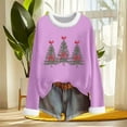 thumbnail image 3 of Aofany Womens Christmas Tshirt Xmas Tree Print Merry Christmas Holiday Shirt Ladies Womens Long Sleeve T-shirt Christmas Graphic Tee, 3 of 5