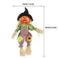 thumbnail image 2 of XHKUYI Halloween Pumpkin Scarecrow Decoration 23.6 inch, Halloween Fall Harvest Standing Scarecrow with Witch Hat and Bow, for Autumn Harvest, Halloween Yard and Garden Decoration, 2 of 4