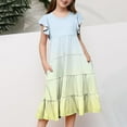 thumbnail image 2 of Little Girls Dresses Big Girls Dresses Gradient Casual Comfort Dress Girls Sundress Beach Dresses Vacation Outfit Summer Dresses, 2 of 5