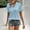 C_ Blue, variant on Women's Floral Lace Sheer V Neck T Shirt Ruched Short Sleeve Going Out Crop Tops Lace Hollowed Patchwork Blouse Beige L