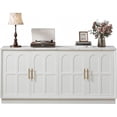 thumbnail image 7 of BFJDM 67" Arched Sideboard Buffet Cabinet, 4 Door Storage Credenza with Adjustable Shelves, Wood Accent Cabinet TV Stand Console for Living Room Dining Room Kitchen, 7 of 7