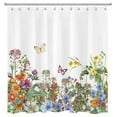thumbnail image 2 of HVEST Floral Shower Curtain Colorful Flower and Butterfly Bathroom Shower Curtain,Herb Plant Polyester Waterproof Durable Fabric Bath Accessories with Hooks 70x69 Inches, 2 of 6
