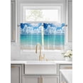 thumbnail image 2 of Half Window Curtain 36 Inches Long, Ocean Blue Window Treatment Curtain Drapes, Beach Nature Coast Sea Shore Sky Seawater Small Tier Curtains for Bathroom Over Sink, 27.5"x36", 2 Panels, 2 of 7