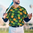 thumbnail image 4 of Fotbe Pineapples with Palm Leaves Baseball Jersey Shirt for Men and Women, Casual Short Sleeves Button Down T-Shirt-Small, 4 of 9