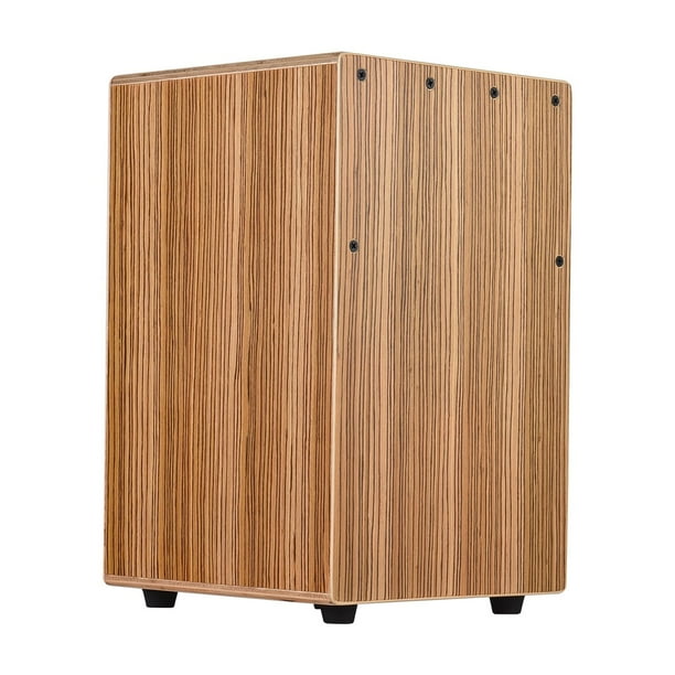 Cajón de madera, tambor manual, superficie lisa y brillante