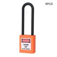 thumbnail image 3 of Kenally Paquete de 5 candados industriales Cerraduras de puertas de seguridad simples Juegos de bloqueo profesional Cerraduras para el hogar Herramientas y ferretería Orange Kenally TO001359-07B, 3 of 6