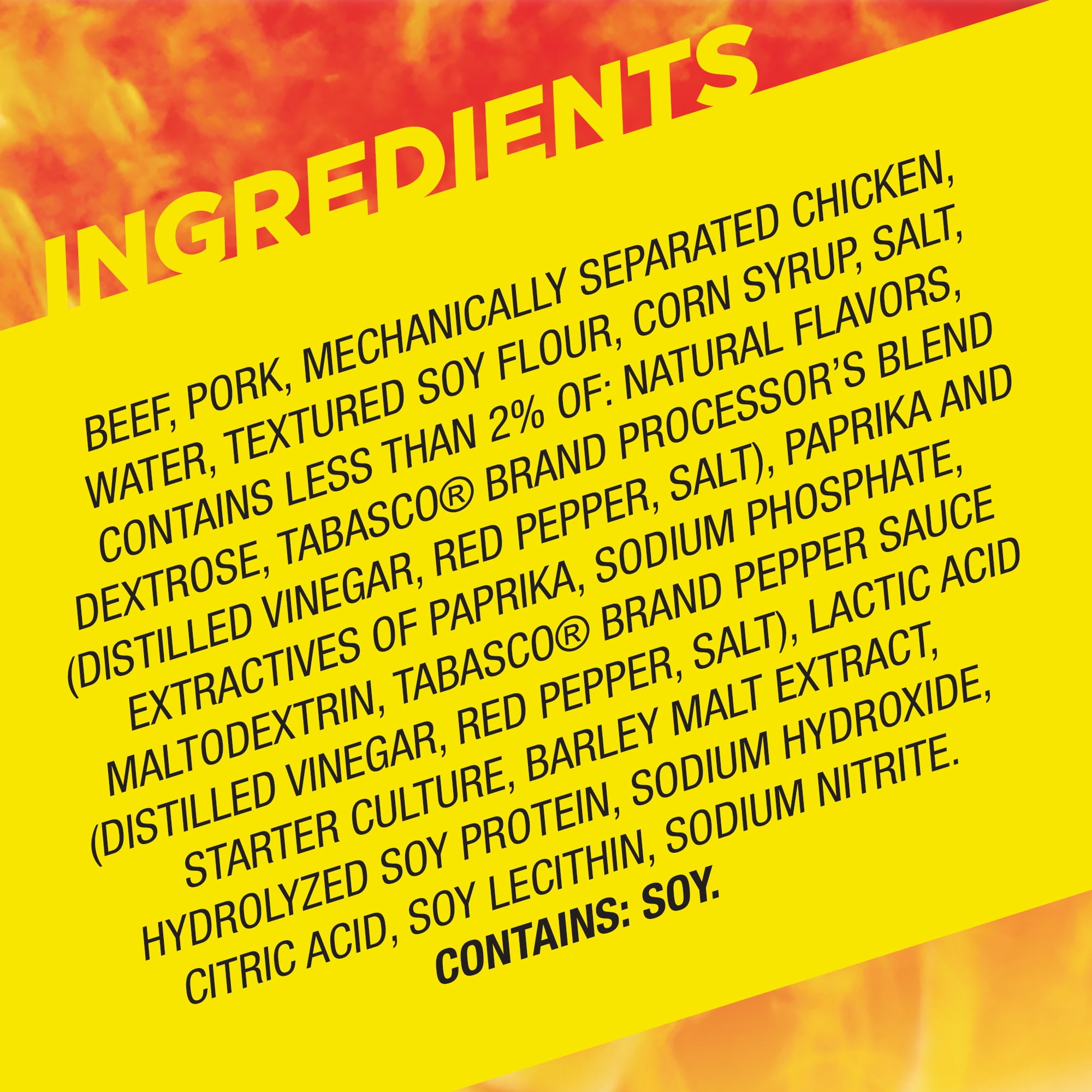 Slim Jim Giant Smoked Jerky Meat Sticks, Tabasco Flavor, 6g Protein Per Stick, 0.97 oz.