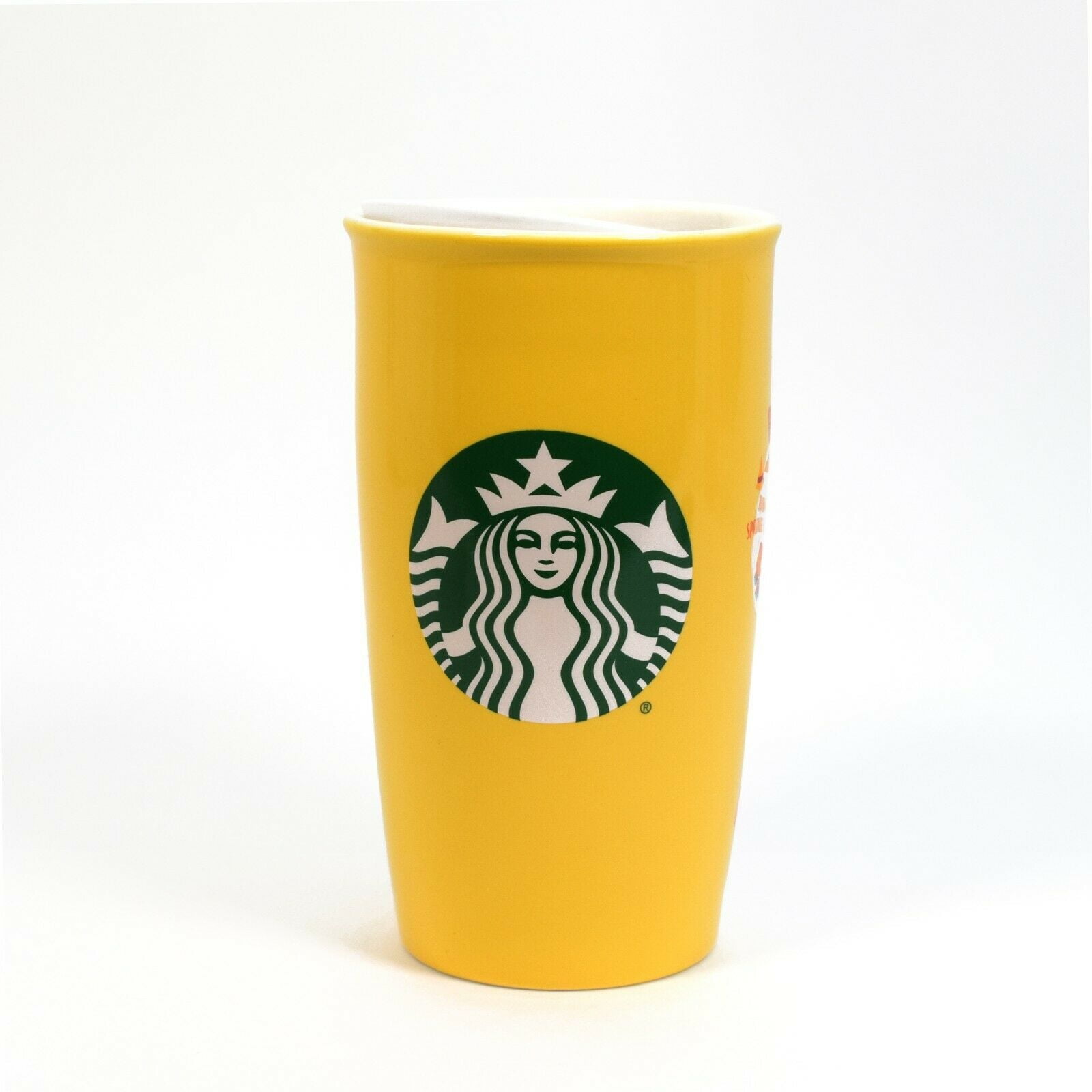 591ml/20oz Yellow Fantasy Carousel Glass Cup with Straw – Ann Ann Starbucks