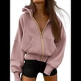 thumbnail image 3 of Sudadera con Capucha para Mujer, Sudadera con Cremallera, Moda de Otoño, Chaquetas de Larga, Ropa de Invierno, Conjuntos Rosa L, 3 of 8