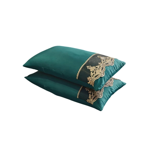 Almohadas Cómodas para Dormir Color Sólido Luxurius Funda de Almohada Conjunto de 2 Piezas Encaje Cutis-Amigable Antideslizante Europeo Bordado Almohada Cubiertas 74x48cm/29.13x18.9In European Almohad