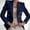 Navy, variant on Dezsed Suit Jacket for Women Casual Blazer Jacket Gold Buttons Long Sleeve Solid Office Coat Cardigans Suit Lapel Open Front Jacket Outwear Yellow L