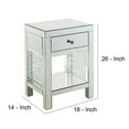 thumbnail image 5 of Accent Table with Rectangular Faux Crystals Inlay, White - Saltoro Sherpi, 5 of 5