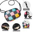 thumbnail image 3 of FORMRS Mini Crossbody Bag for Women Adjustable Rope Shoulder Casual Phone Purse, Pink Checkered Pattern, 3 of 7