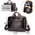 thumbnail image 3 of BAGZY Laptop Briefcase 15.6 inches Mens Genuine Leather Shoulder Bag Messenger Handbag Crossbody Business Computer Case Satchel School Rucksack Laptop Bag for Office Work Travel College, 3 of 7