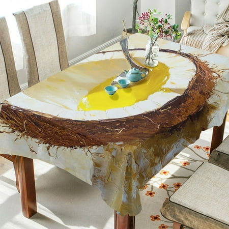 

BZSMCE Square Tablecloth Coconut Painting Pattern Tableclothes