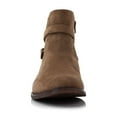 thumbnail image 3 of Polar Fox Derrick MPX806077 Classic Chelsea Boots with Strap and Buckle, in Cognac Suede, Men's Size 7.5, 3 of 8