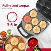 Holstein Housewares 6-Section Non-Stick Arepa Maker, Multi-Food Maker - Eggs, Mini Pancakes, Corncakes and More, Matte Black