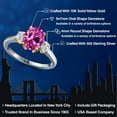thumbnail image 2 of Gem Stone King 925 Silver and 10K Yellow Gold Pink Created Sapphire and Lab Grown Diamond Engagement Ring for Women | 1.54 Cttw | Oval 9X7MM | Gemstone September Birthstone | Size 5, 2 of 6
