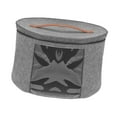 thumbnail image 2 of Caja de almacenamiento de sombrero Contenedor de sombrero de viaje portátil con ventana transparente de la ventana redonda organizadora de la caja de Gris, 2 of 8