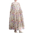 thumbnail image 1 of Vestido suelto de mujer con bolsillos Manga larga Impreso Vintage Casual Vestido de vacaciones MABOTO  Vestido, 1 of 7