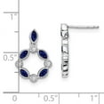 thumbnail image 4 of Auriga Fine Jewelry 14K White Gold Sapphire and Diamond Dangle Earrings for Women, 4 of 5