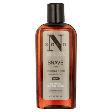 SOLO NOIR Men's BRAVE 2-in-1 Aftershave   Toner with All Natural Aloe Vera & Tea Tree Oil, 4 FL OZ
