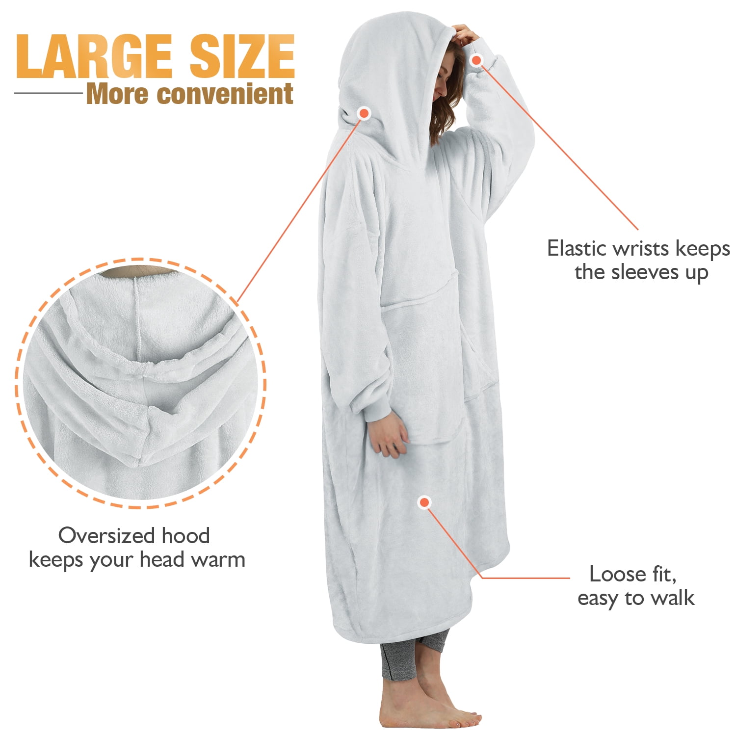 Catalonia Full Body Oversized Blanket Hoodie Sweatshirt, Extra Long Wearable Fleece Pullover, Gift for Adult Men Women Wife Girlfriend