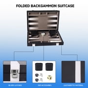 GSE Games & Sports Expert Premium Leather Backgammon Board Game Set. Classica Folding Backgammon Game with Game Pieces