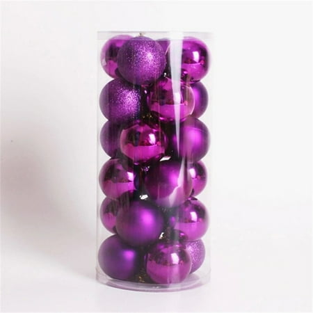 Themed Christmas Trees Ideas Multicolor Decorative Theme Pack of Exquisite Christmas Balls Ornaments for Tree Decoration Decor Ball (Purple), 24pcs Pack ()