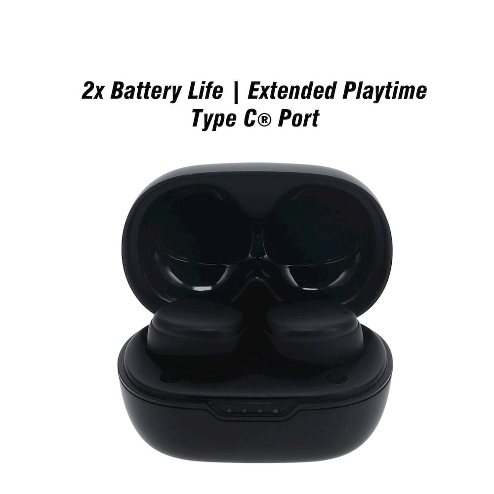 Rove RVTWSBLK Rove Wireless Earbuds Bluetooth 5.3 Headphones In-Ear Headset Earbuds with Charging Case-Black