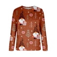 thumbnail image 4 of Sudaderas Navideñas de Cuello Redondo Para Mujer, Camisas Casuales de Manga Larga, Suéter Estampado, Túnica, Tops Odeerbi  ODB205170, 4 of 5
