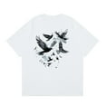 thumbnail image 3 of NAMTYQX Graphic Tees Men Light Plus Size Round Neck Elastic Pattern Casual Loose Fit Short Sleeve Hawaiian Comfort Summer Shirts for Men White Size 5XL, 3 of 5
