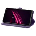 thumbnail image 3 of Dteck for Moto G Stylus 5G 2024 Wallet Phone Case,Embossed PU Leather Magnetic Clasp Case with Credit Card Slots Holder Phone Cover with Strap for Motorola Moto G Stylus 5G 2024,Purple, 3 of 5