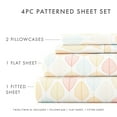 thumbnail image 4 of Noble Linens 4 Piece Pattern Microfiber Bed Sheets Set, Yellow Fall Foliage, California King, 4 of 10
