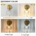 thumbnail image 5 of Plug in Wall Sconces Set of 2, Vintage Wall Sconce with Tulip Transparent Glass Lampshade, 180° Adjustable Wall Sconce with Switch and Plug in Wall Lamp Cord, Gold Wall Light Wall Decor Set of 2, 5 of 9