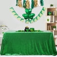thumbnail image 3 of Mantel B-COOL con lentejuelas verdes, 125 x 125 cm, superposición con purpurina, 3 of 6