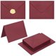 thumbnail image 1 of Paquete de 50 sobres de color rojo vino con tarjetas, con solapa en V con cartulina y calcomanías doradas para tarjetas de felicitación, boda, felicitación, invitaciones de, 1 of 4