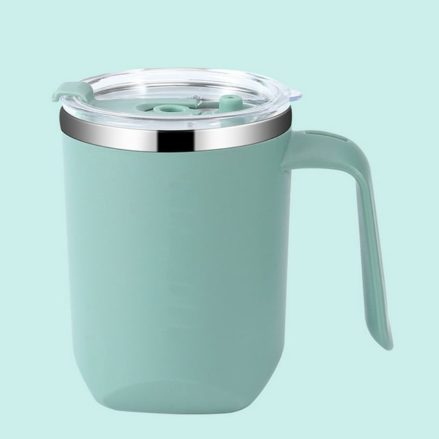 Glass&Bottle Category - Stainless Steel Double Layer Mug With Lid And Handle Insulated Coffee Cup For Home Tea Use