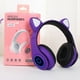 thumbnail image 3 of Methold Nuevo auricular Bluetooth 5,0 montado en la cabeza, auriculares con luz intermitente LED, auriculares adorables inalámbricos recargables con Cables de audio/vídeo Violeta, 3 of 8