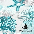 thumbnail image 3 of Teal Blue Small Stall Shower Curtain 36 x 72 Inch, Half Narrow Beach Ocean Themed Shower Curtain, Summer Tropical Seashell Starfish Coral Nautical Coastal Shower Curtains for Bathroom Decor, 3 of 6