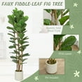 thumbnail image 4 of HOMCOM Faux Fiddle Leaf Fig Tree Set of 2, 6FT Faux Tree for Indoor Decor, 4 of 10