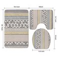 thumbnail image 3 of Beige Geometric Triangle Stripe Pattern Bathroom Rugs Sets 3 Piece,Toilet Cover Set,Absorbent Non Slip Bathroom Mats Sets with U-Shaped Contour Rug Toilet Rug Set, 3 of 5