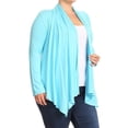 thumbnail image 2 of Women's Solid Plus Size Open Front Long Sleeve Lightweight Soft Basic Sweater Cardigan, 2 of 5