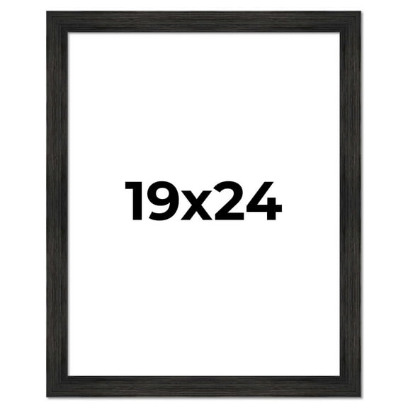 19x24 Frame Black Rustic Barnwood Solid Wood Picture Frame | 1.5 Inch Moulding Width | Includes UV